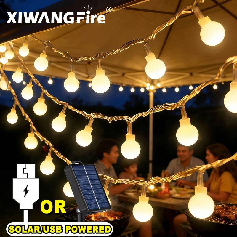 Outdoor Lighting Nearby - Guirnalda de Luces Solares/USB/a Pilas de