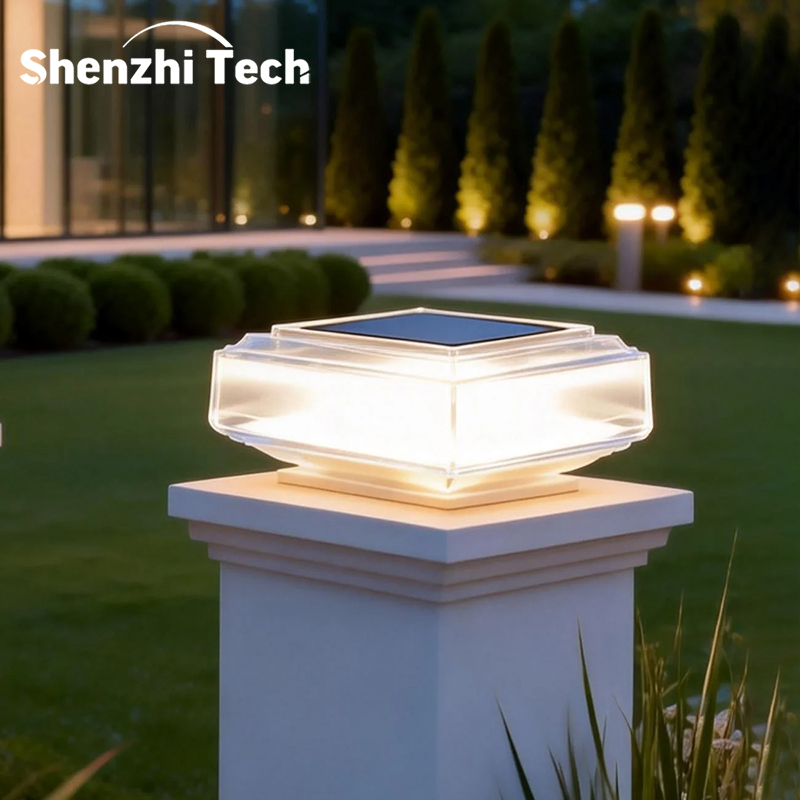 Post Cap Light - Luces Solares Modernas Transparentes para Postes,
