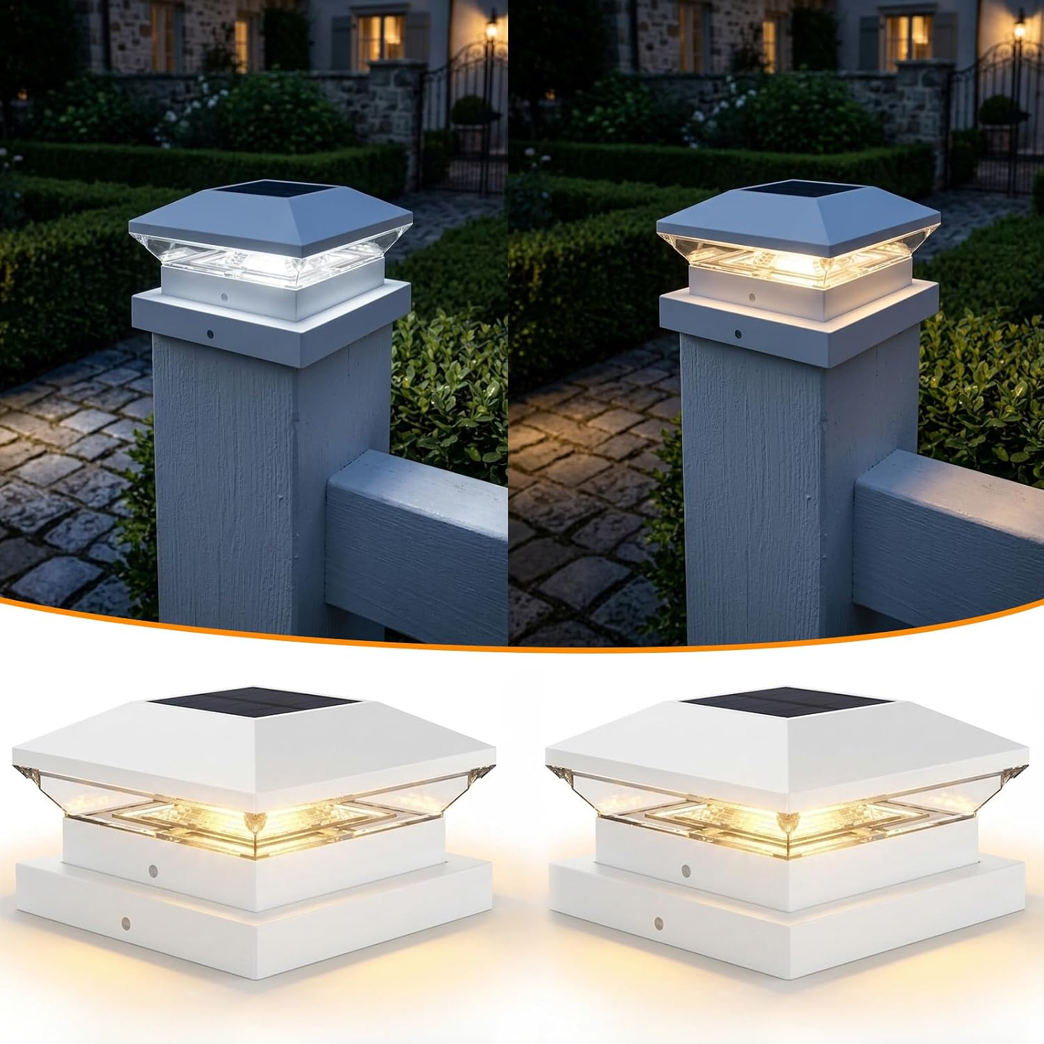 Post Cap Light - 1/2 Unidades de Luces Solares para