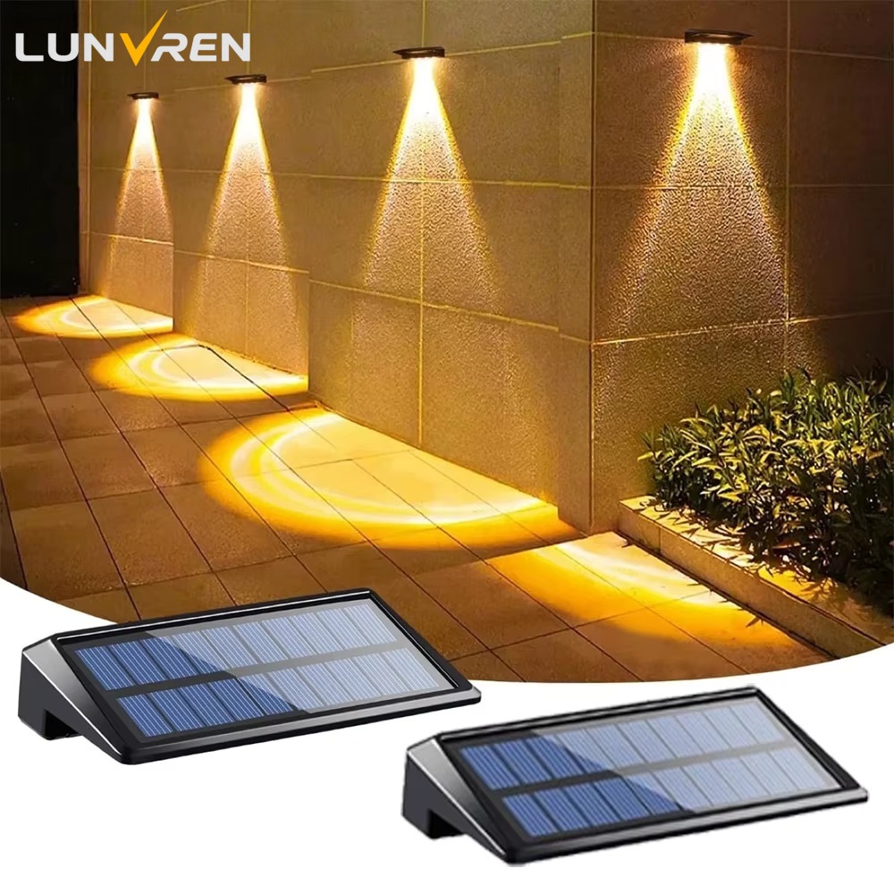 Post Cap Light - Paquete de 2 luces solares de
