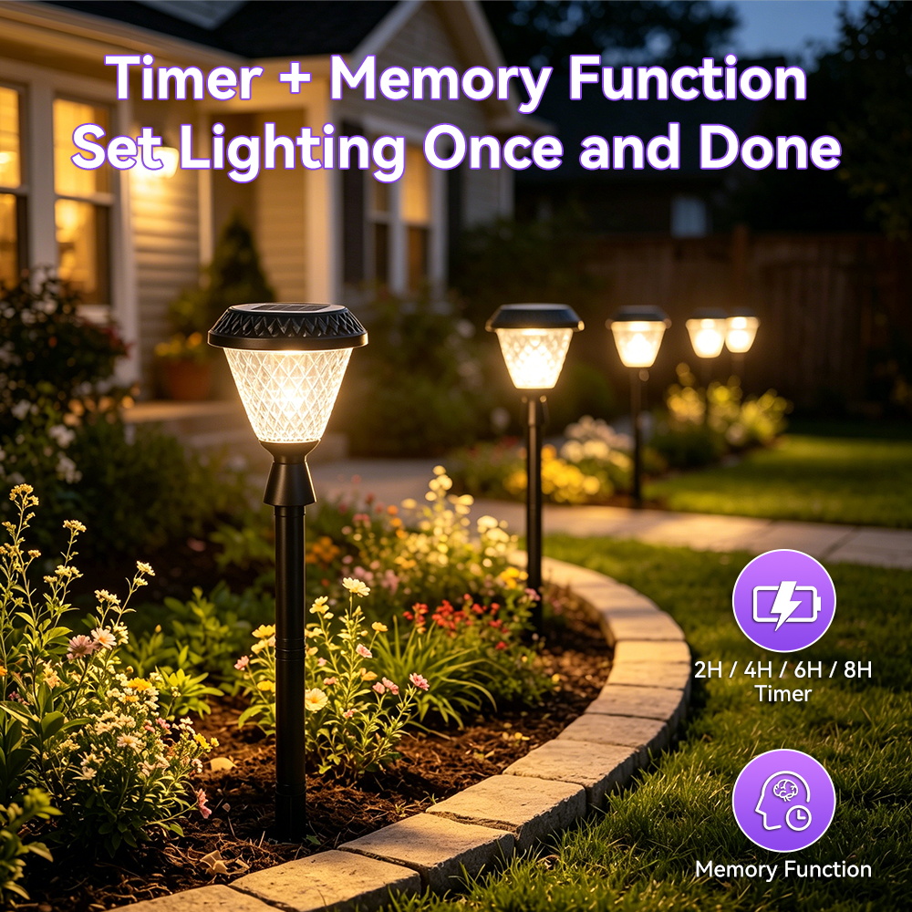Outdoor Lighting Controller - Lámpara Solar para Poste, IP65 Impermeable,