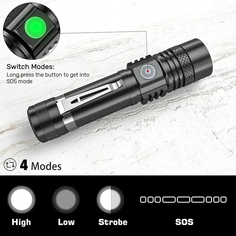 Linterna LED T6 Recargable, Li - Outdoor Lighting For Home reseña y precio