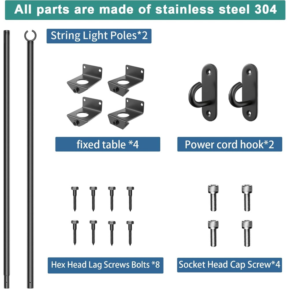 Paquete de 2 postes de luces d - Outdoor Lighting Hooks reseña y precio