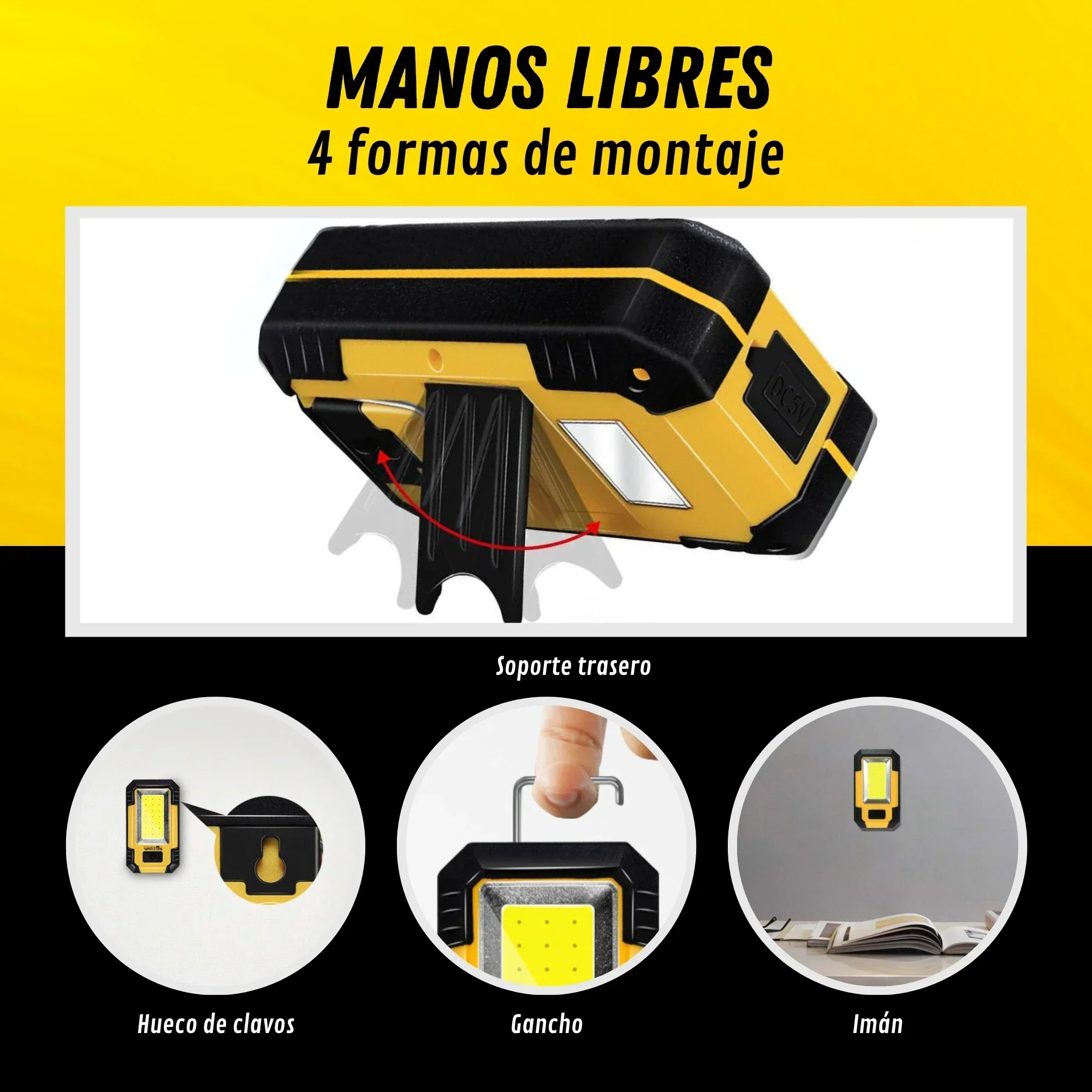 Linterna de Trabajo Recargable - Outdoor Lighting Hooks reseña y precio